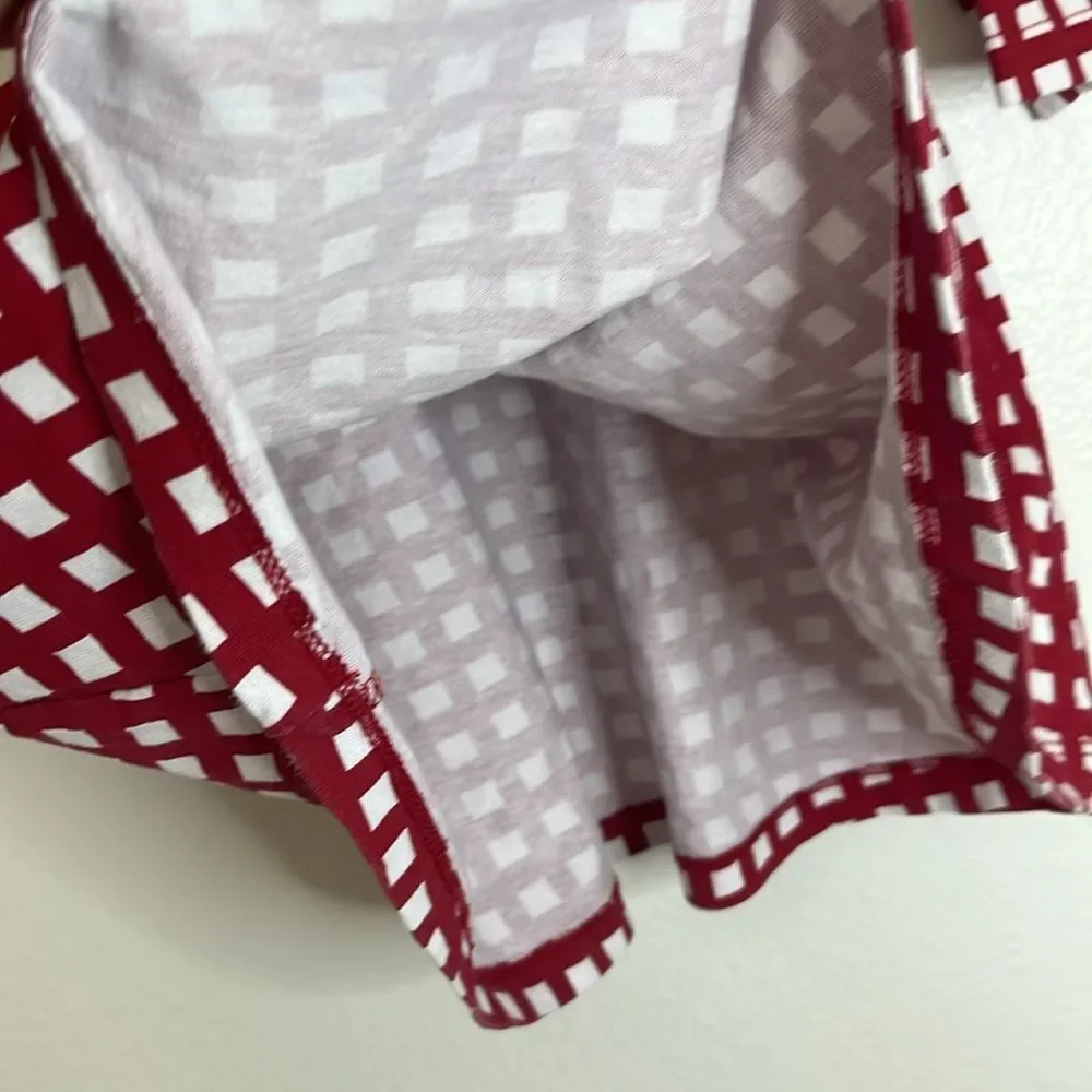 Hanna Andersson Long Sleeve Red White Check Dress sz 6-7